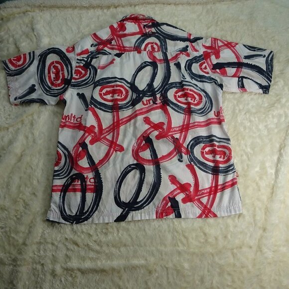 Ecko Unlimited Red/Black Logo Bup Shirt Size Med - Picture 2 of 6